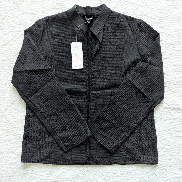 Eileen Fisher Jackets & Blazers - Eileen Fisher Black Quilted Silk Habutai
